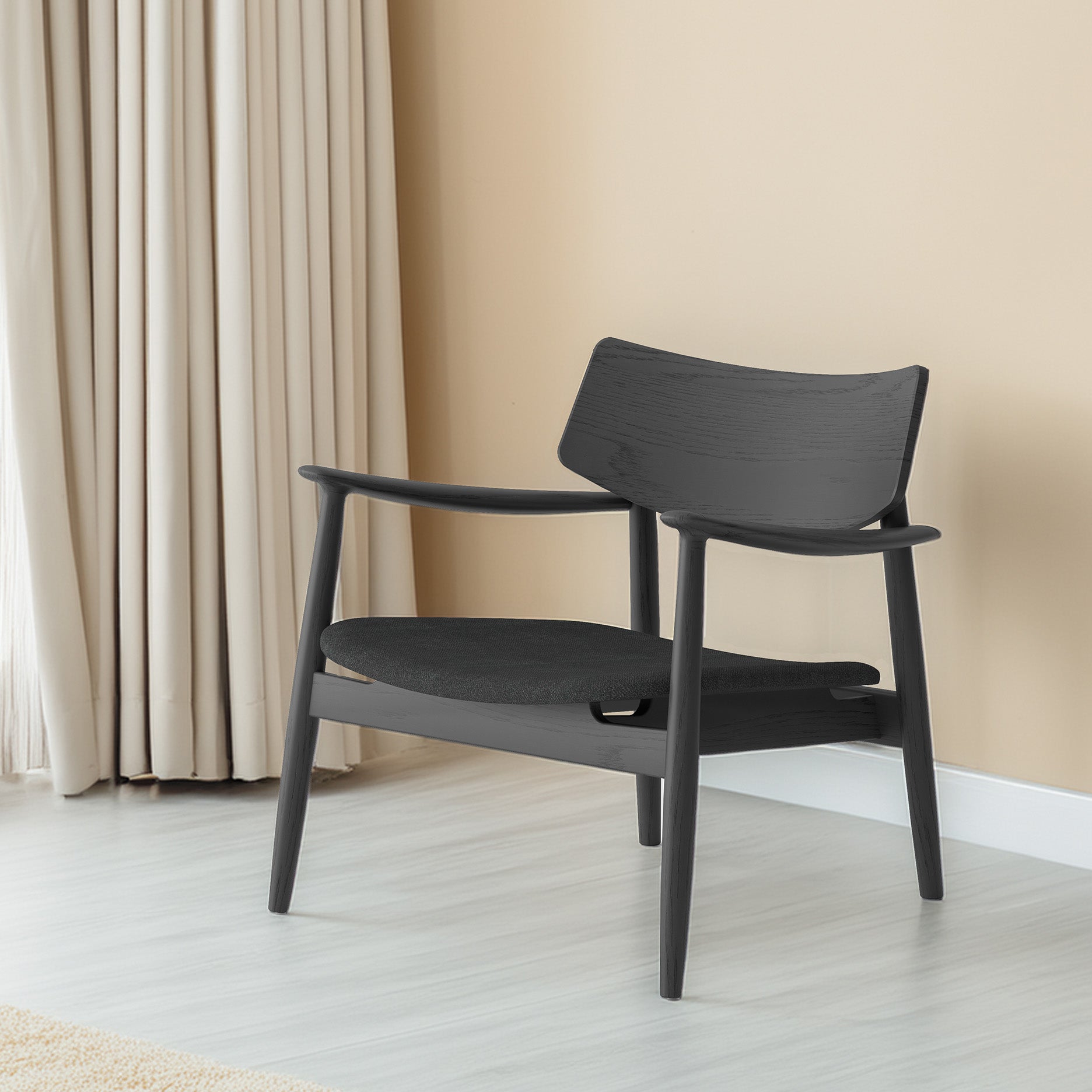 VEDERSØ Sessel mit Stoffbezug Schwarz